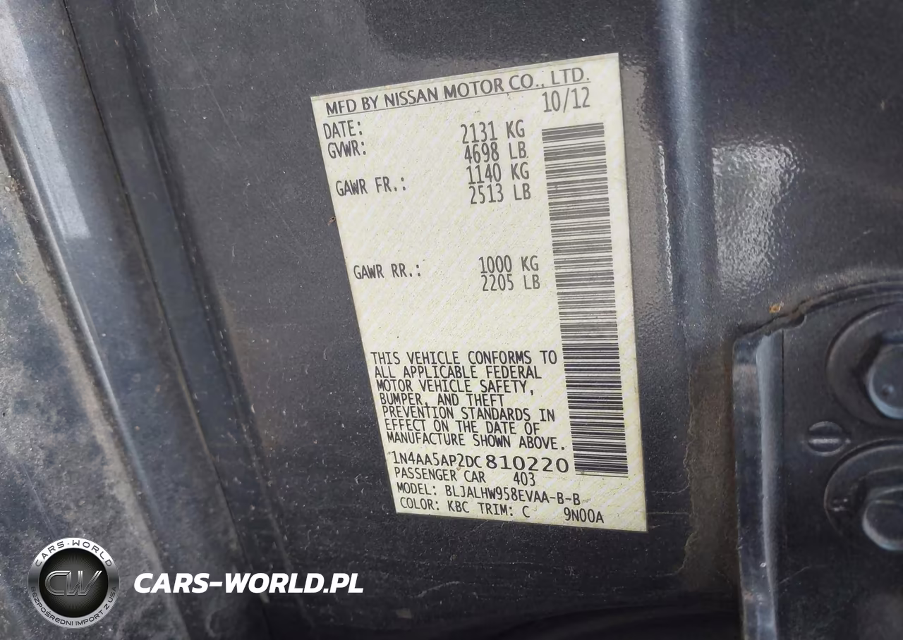 2013 Nissan Maxima S VIN:1N4AA5AP2DC810220 - 9