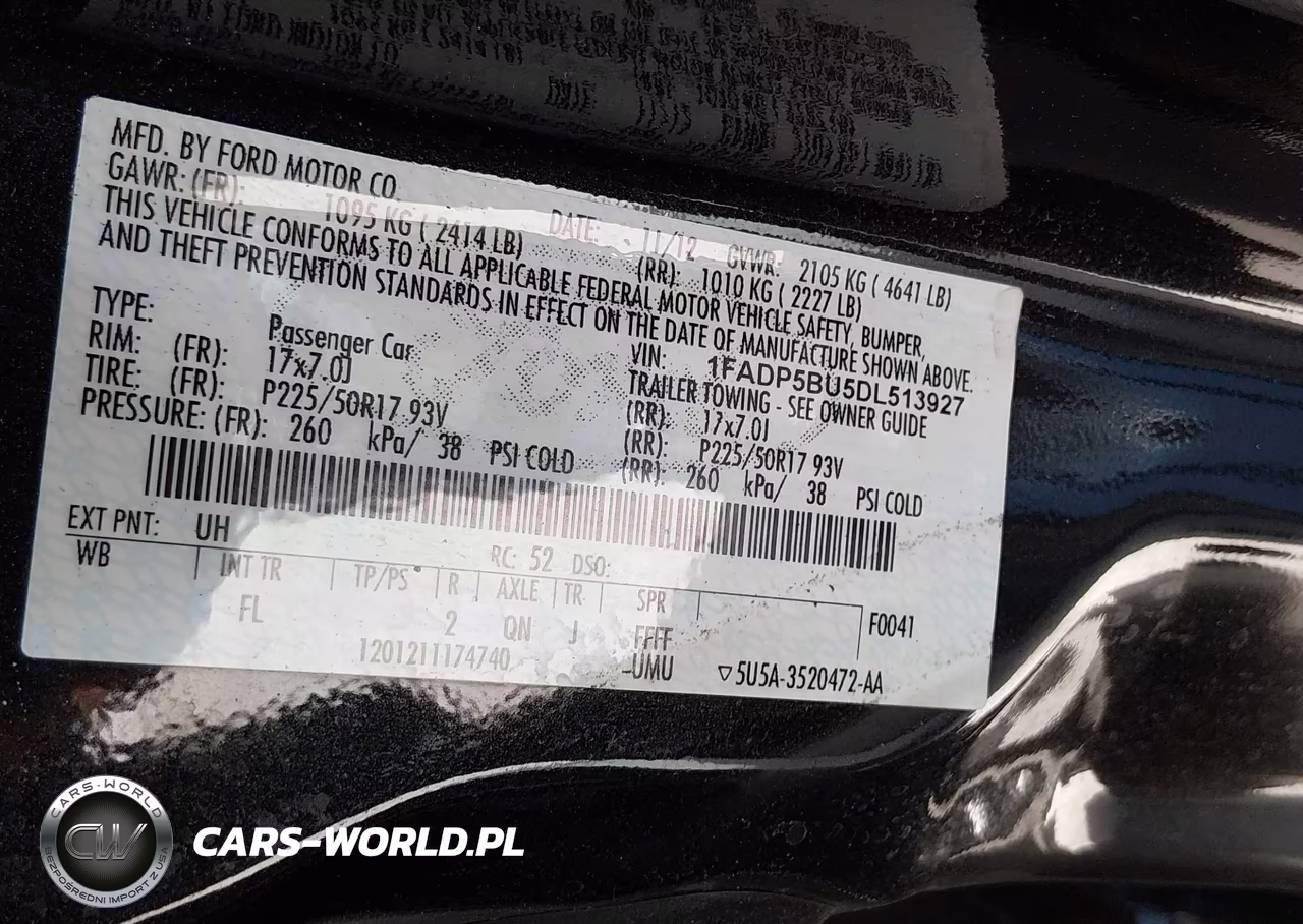 2013 Ford C-Max Hybrid Sel VIN:1FADP5BU5DL513927 - 9