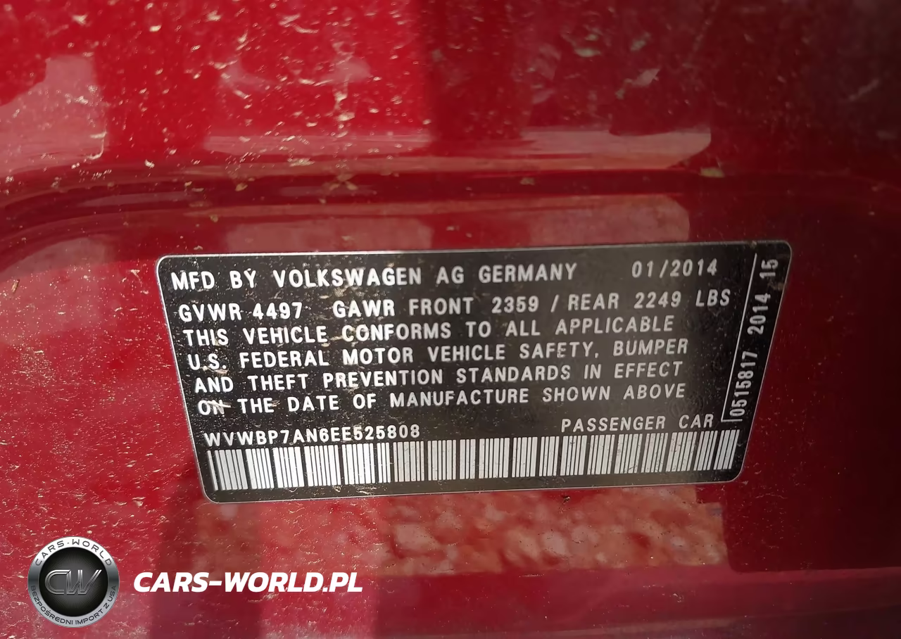 2014 Volkswagen Cc 2.0T Sport VIN:WVWBP7AN6EE525808 - 9