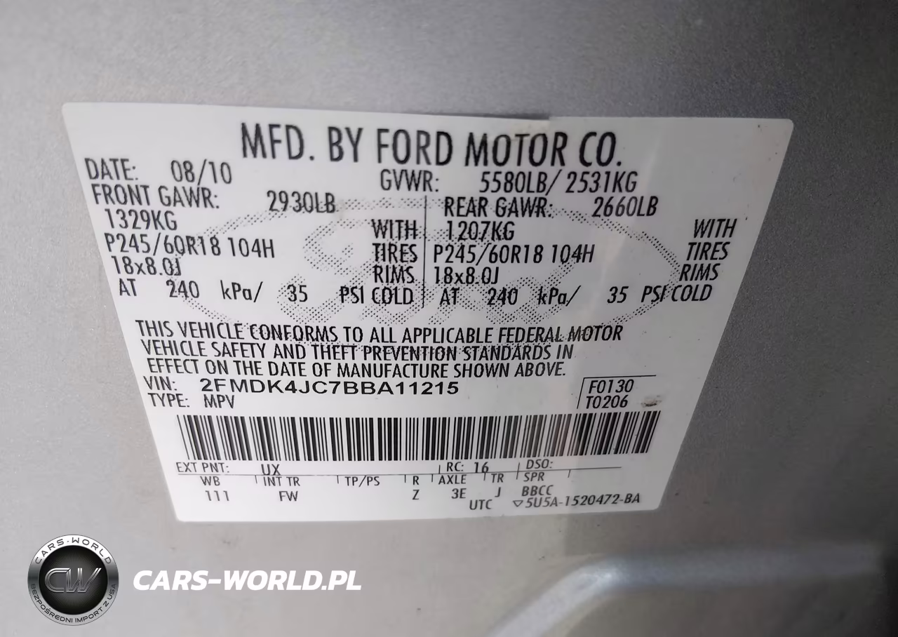 2011 Ford Edge Sel VIN:2FMDK4JC7BBA11215 - 9