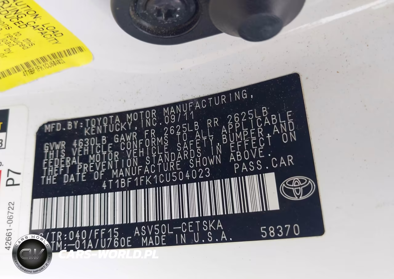 2012 Toyota Camry Se VIN:4T1BF1FK1CU504023 - 9