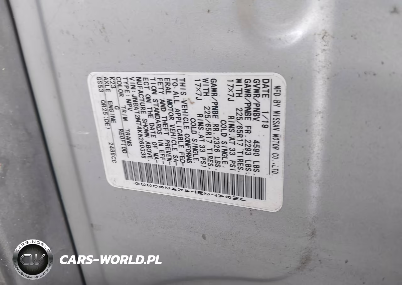 2019 Nissan Rogue S VIN:JN8AT2MT4KW260336 - 9