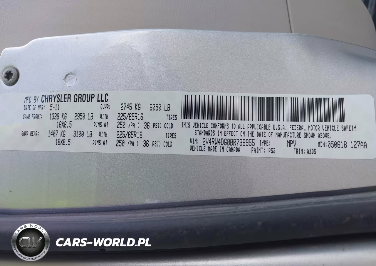 2011 Volkswagen Routan S VIN:2V4RW4DG8BR738955 - 9