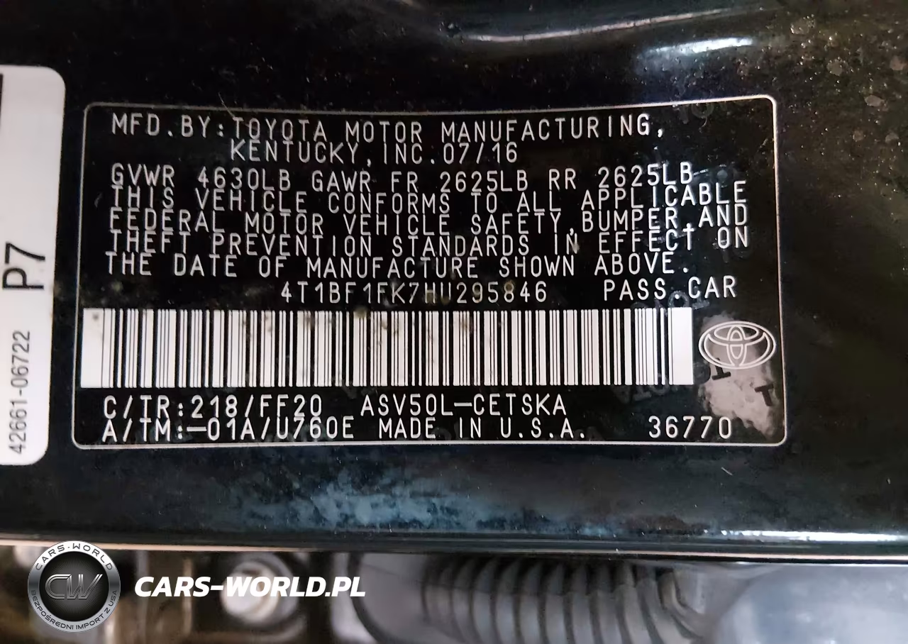 2017 Toyota Camry Se VIN:4T1BF1FK7HU295846 - 9