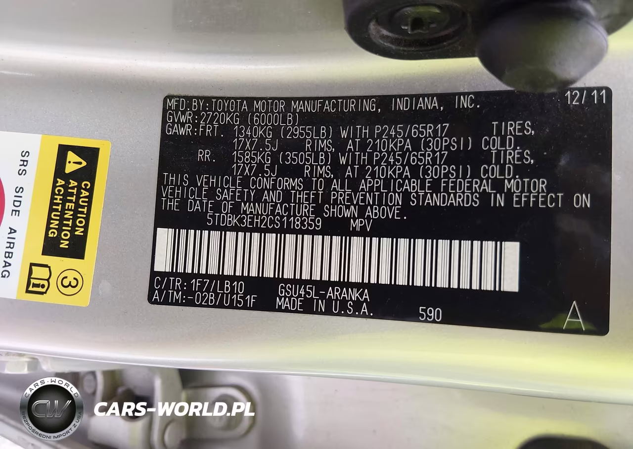 2012 Toyota Highlander Se V6 VIN:5TDBK3EH2CS118359 - 9