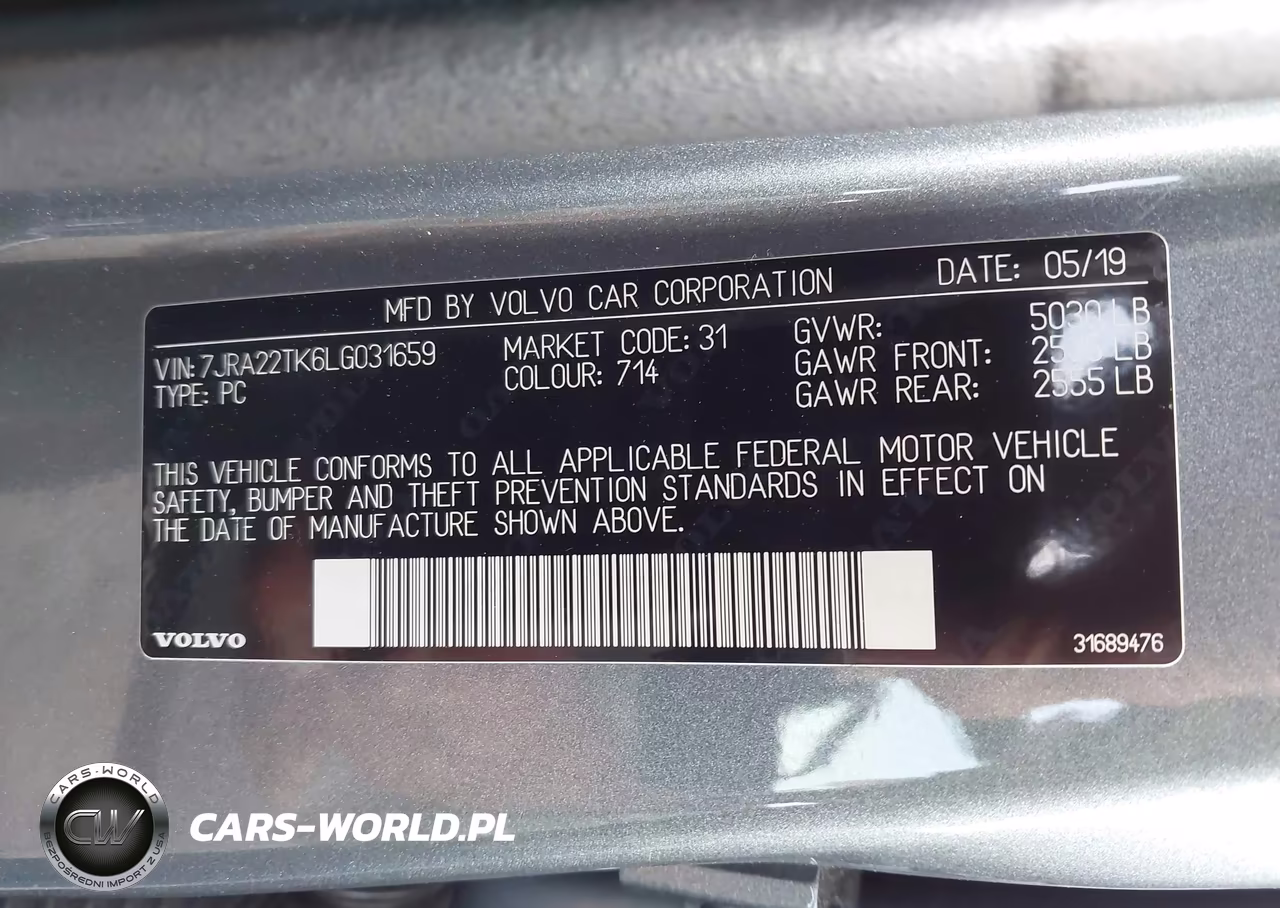 2020 Volvo S60 T6 Momentum VIN:7JRA22TK6LG031659 - 9