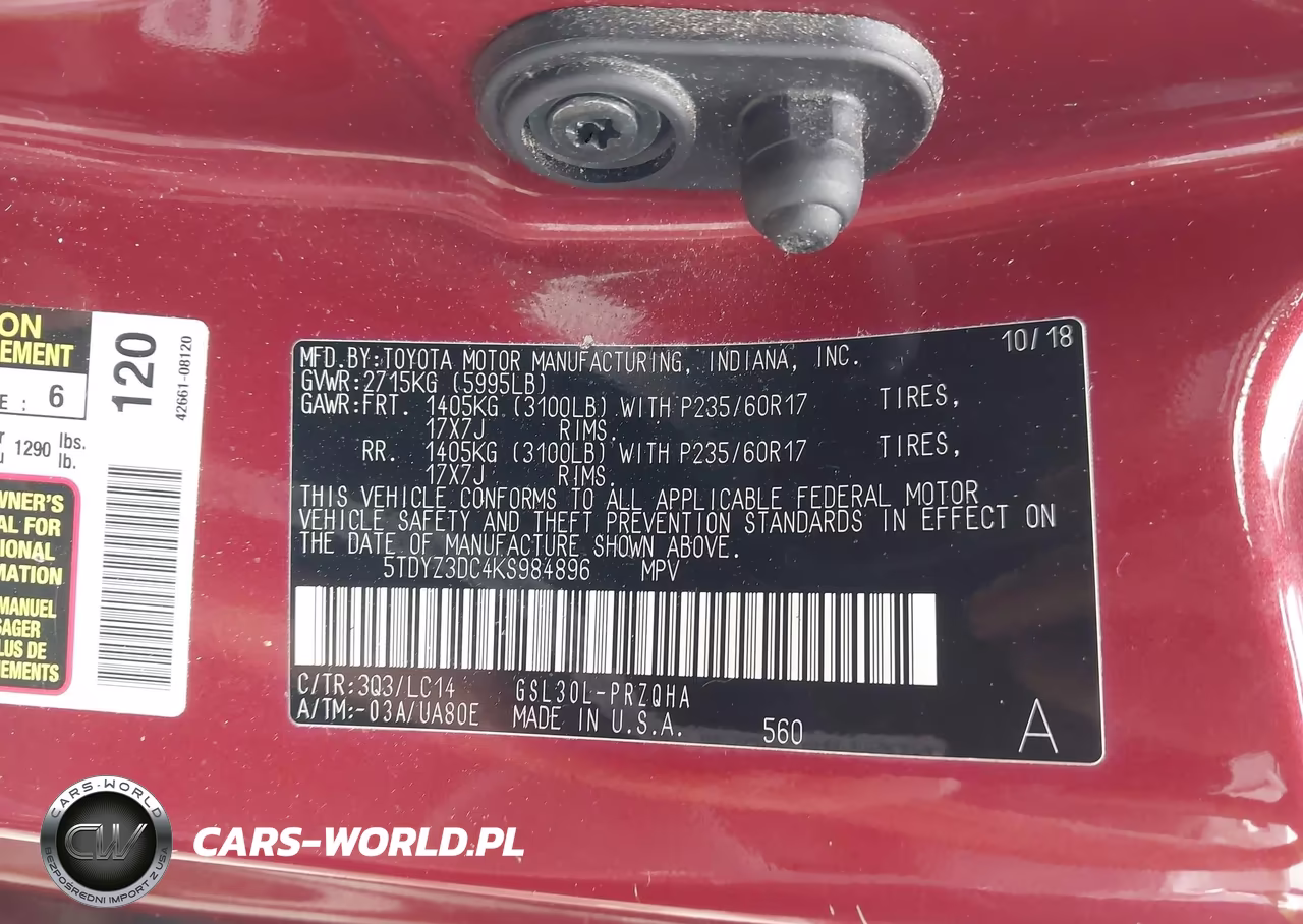 2019 Toyota Sienna Xle 8 Passenger VIN:5TDYZ3DC4KS984896 - 9