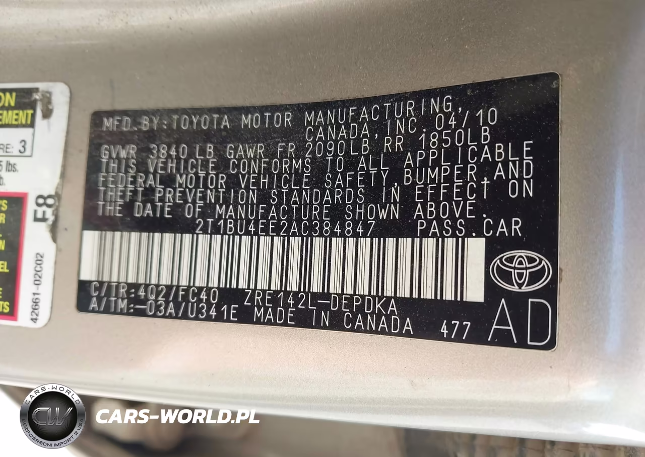 2010 Toyota Corolla Le VIN:2T1BU4EE2AC384847 - 9