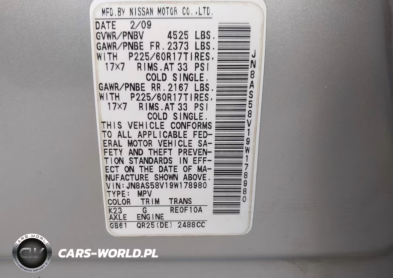 2009 Nissan Rogue Sl VIN:JN8AS58V19W178980 - 9