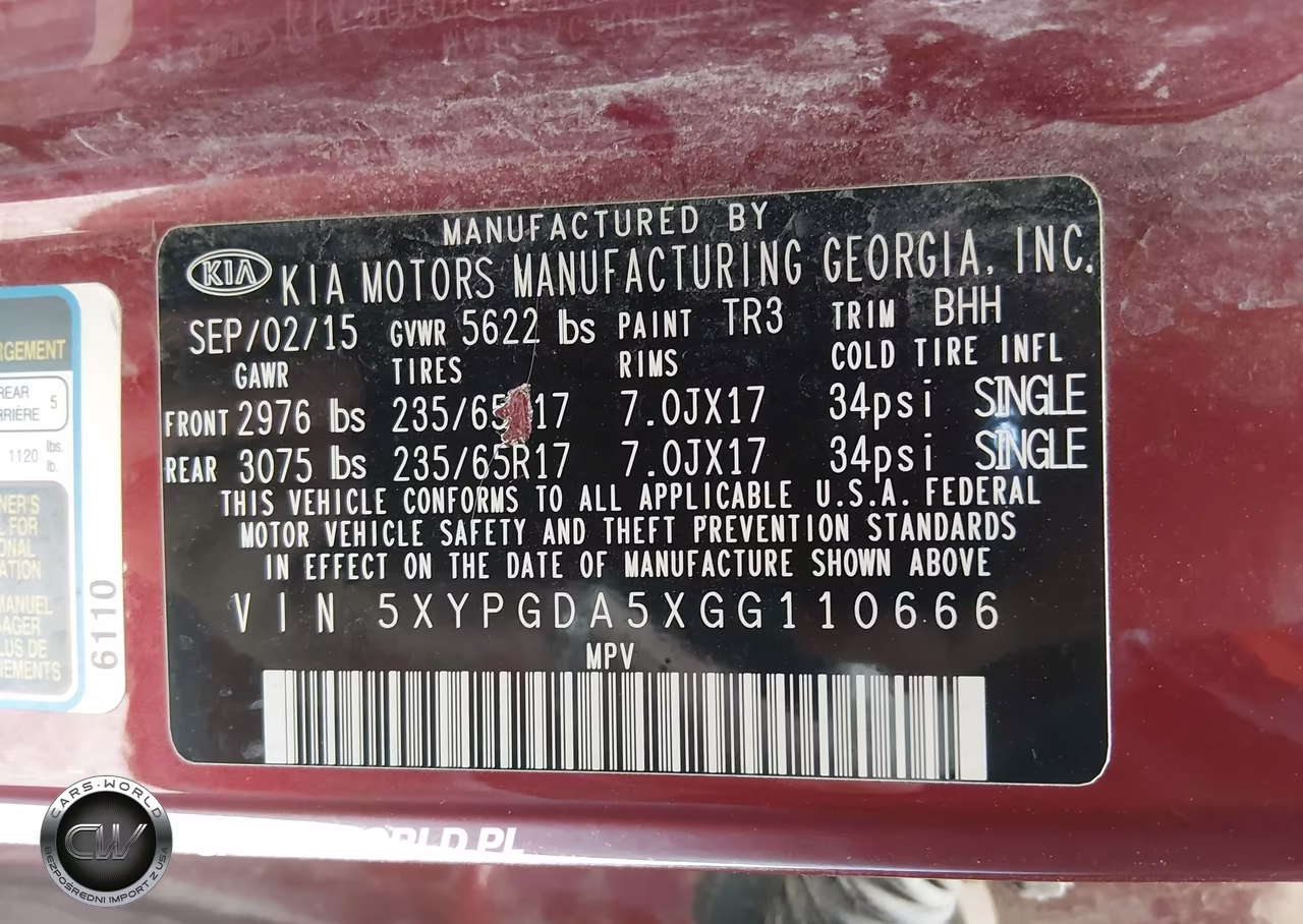 2016 Kia Sorento 3.3L Lx VIN:5XYPGDA5XGG110666 - 9