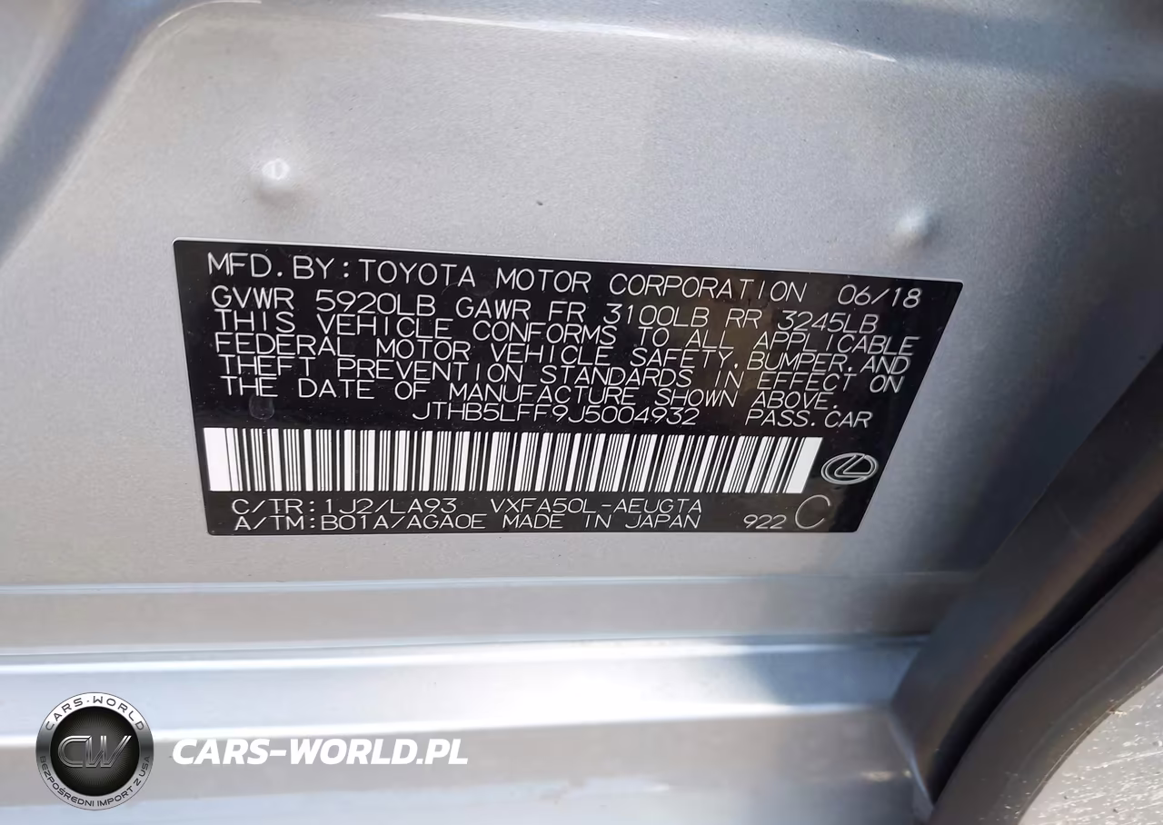 2018 Lexus Ls 500 VIN:JTHB5LFF9J5004932 - 9