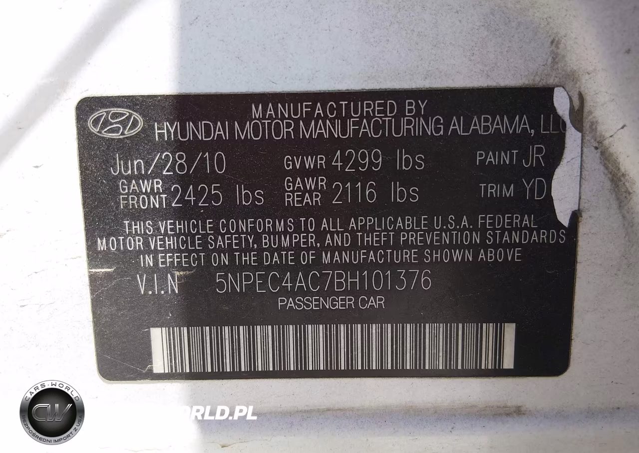 2011 Hyundai Sonata Limited VIN:5NPEC4AC7BH101376 - 9