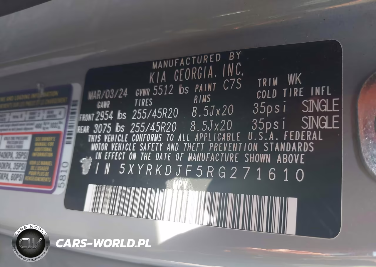 2024 Kia Sorento X-Line Sx VIN:5XYRKDJF5RG271610 - 9