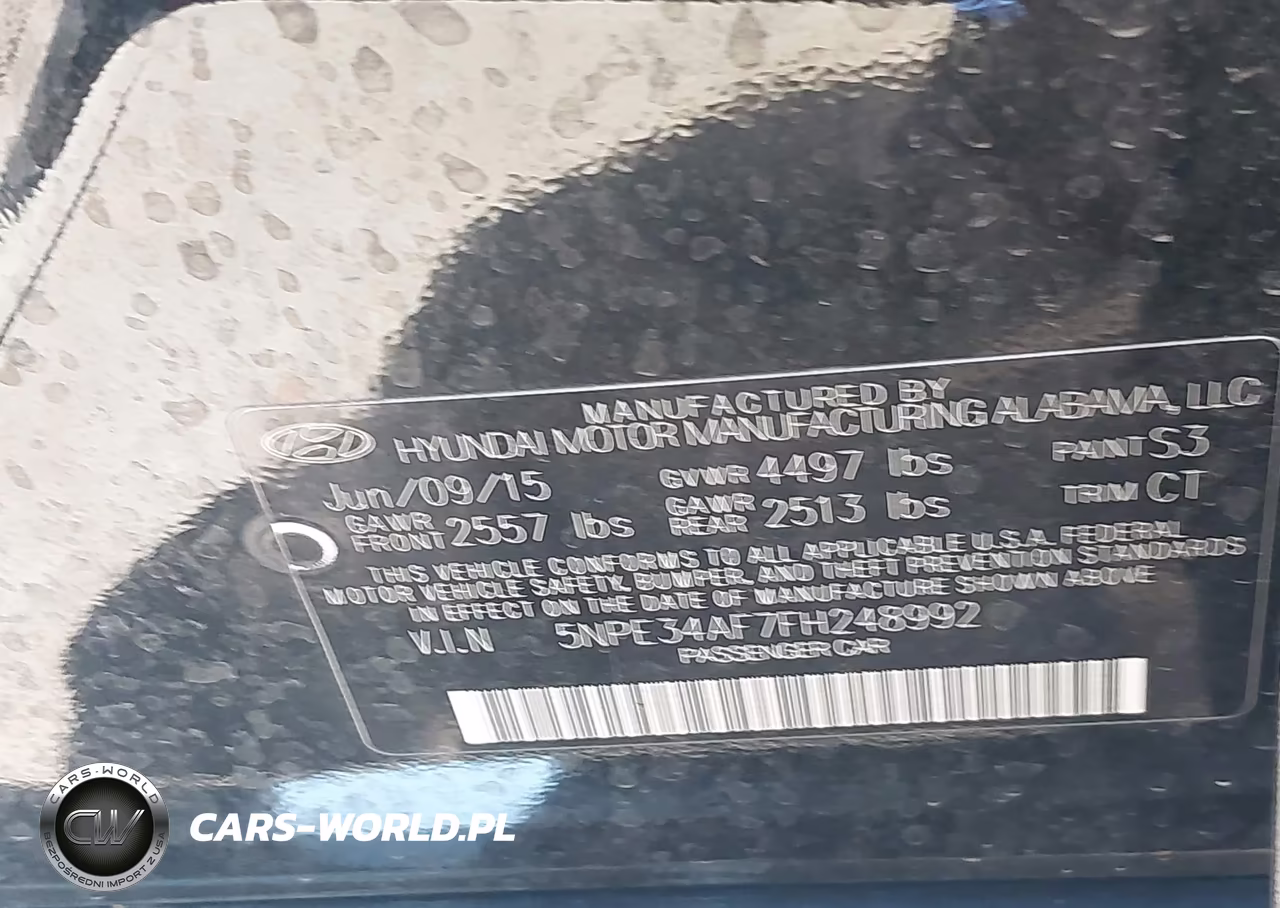 2015 Hyundai Sonata Sport VIN:5NPE34AF7FH248992 - 9