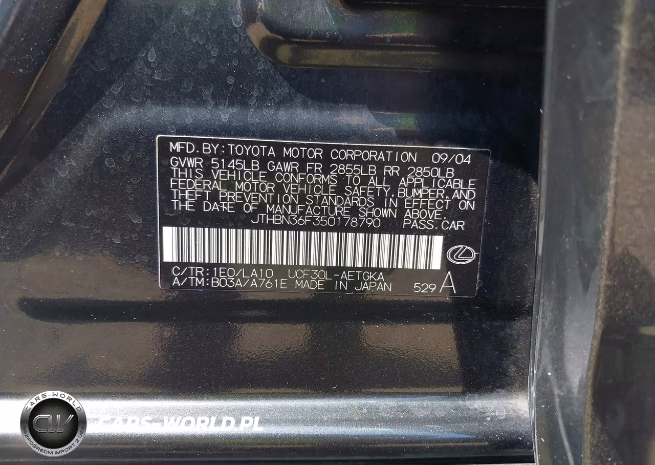 2005 Lexus Ls 430 VIN:JTHBN36F350178790 - 9