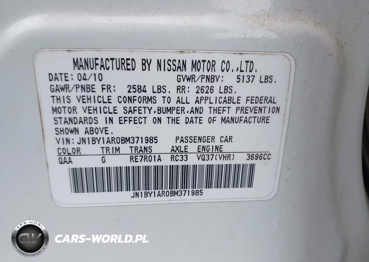 2011 Infiniti M37X VIN:JN1BY1AR0BM371985 - 9
