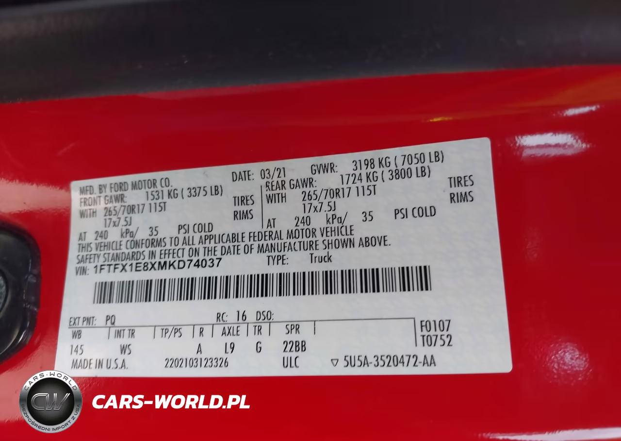 2021 Ford F-150 Lariat-Xl-Xlt VIN:1FTFX1E8XMK074037 - 9