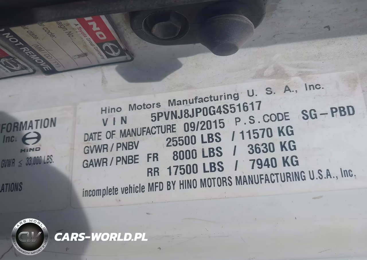 2016 Hino 258-268 VIN:5PVNJ8JP0G4S51617 - 8