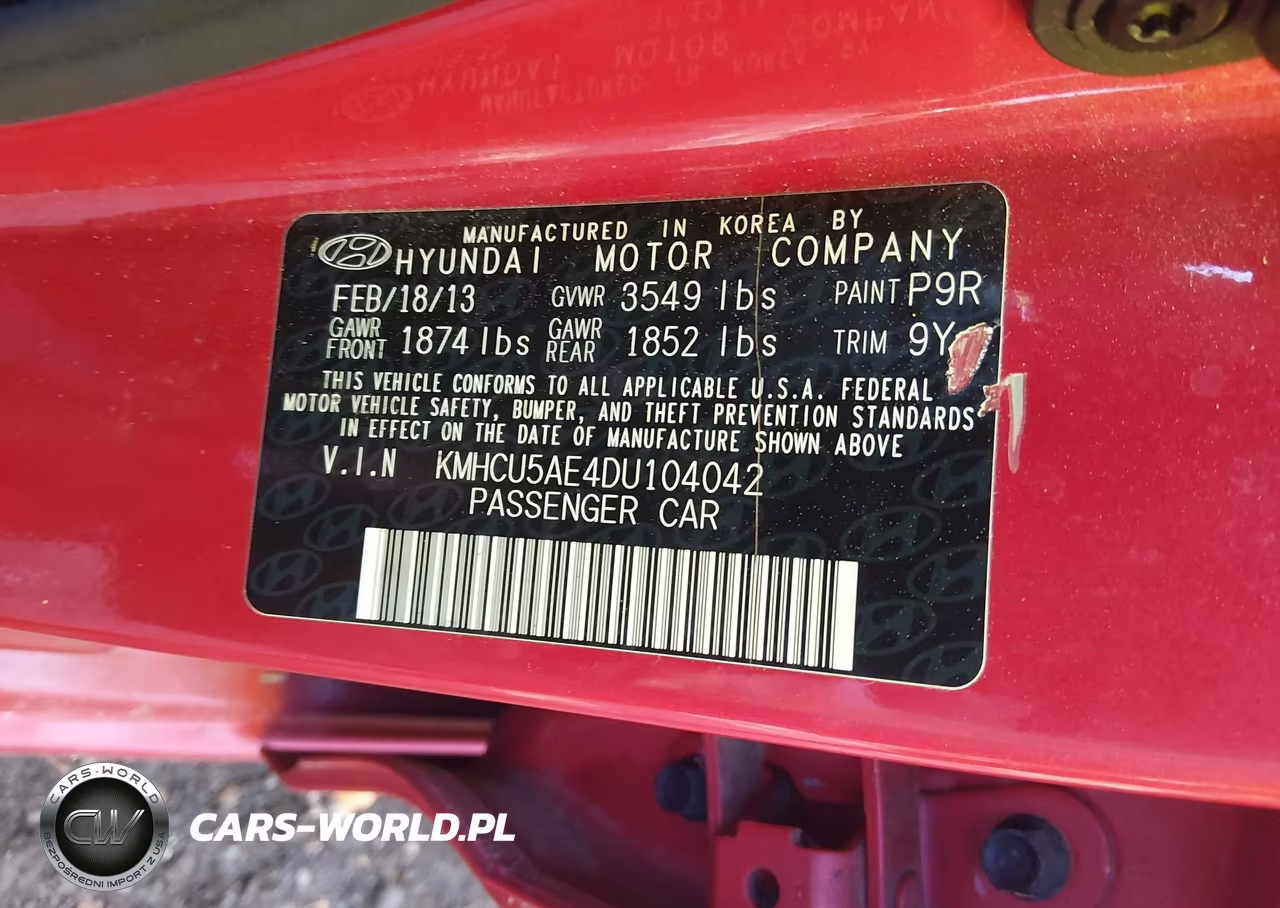 2013 Hyundai Accent Se VIN:KMHCU5AE4DU104042 - 9