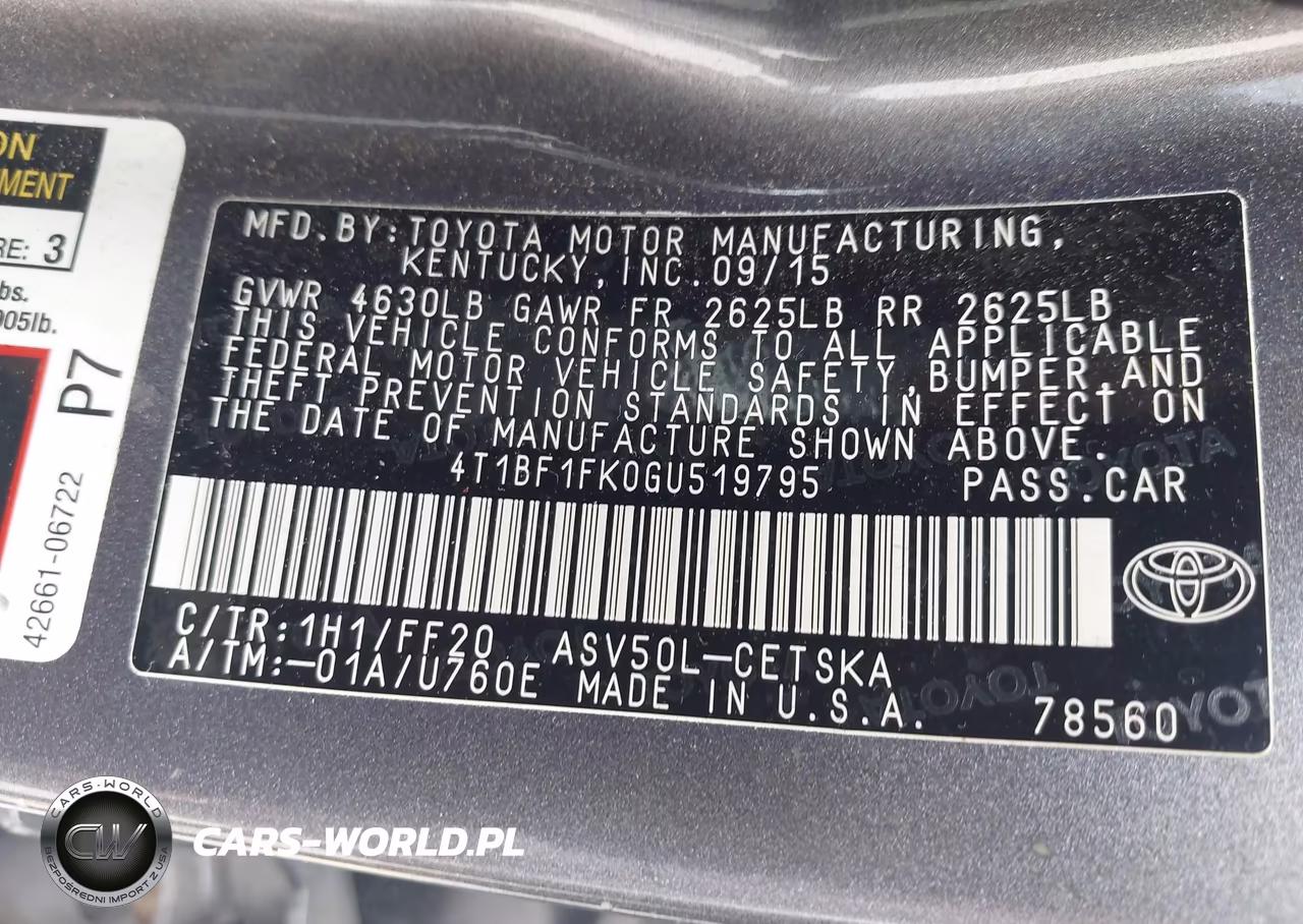 2016 Toyota Camry Se VIN:4T1BF1FK0GU519795 - 9