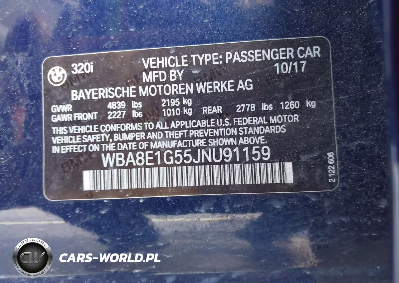 2018 BMW 320I VIN:WBA8E1G55JNU91159 - 9