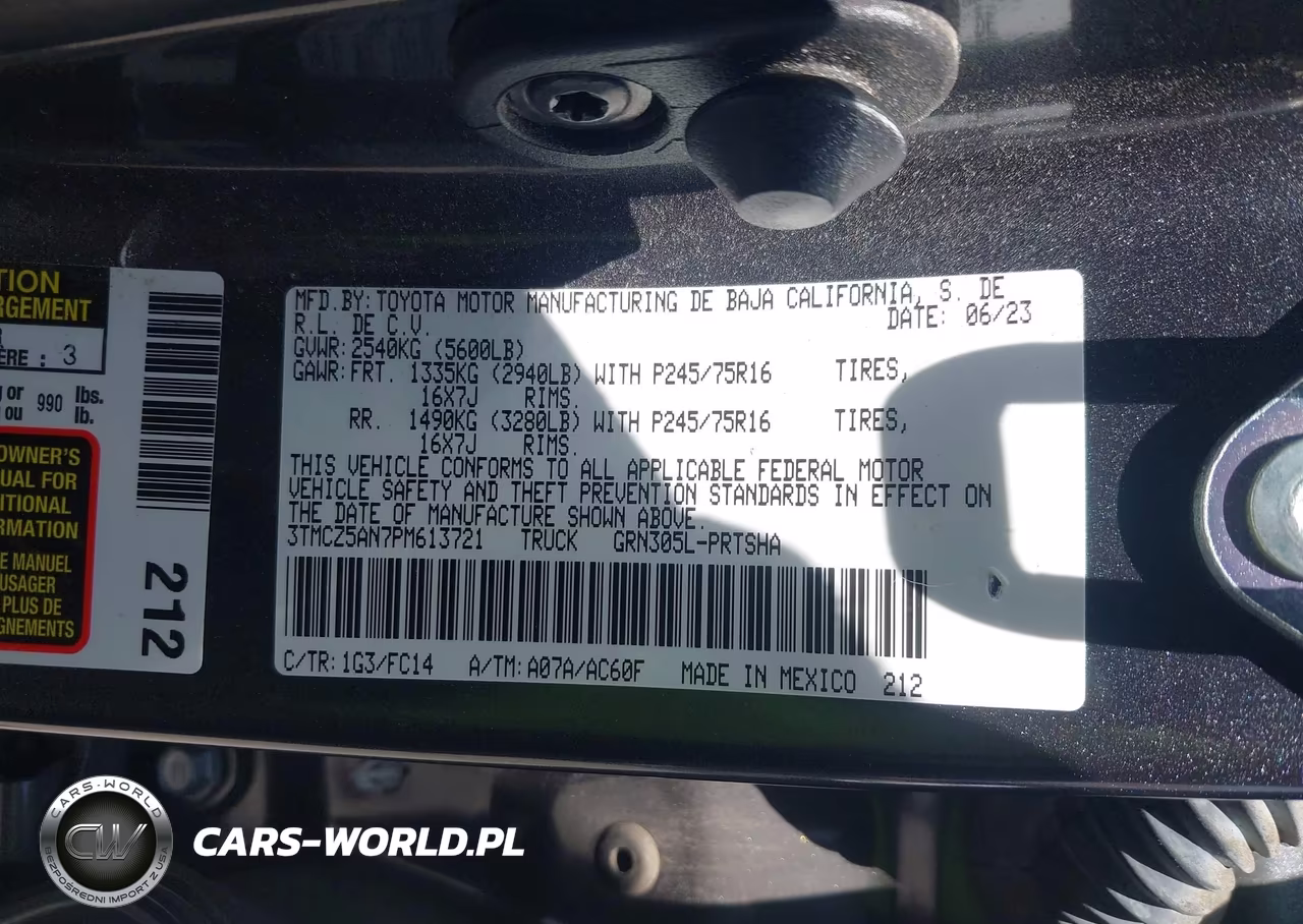 2023 Toyota Tacoma Sr5 V6 VIN:3TMCZ5AN7PM613721 - 9