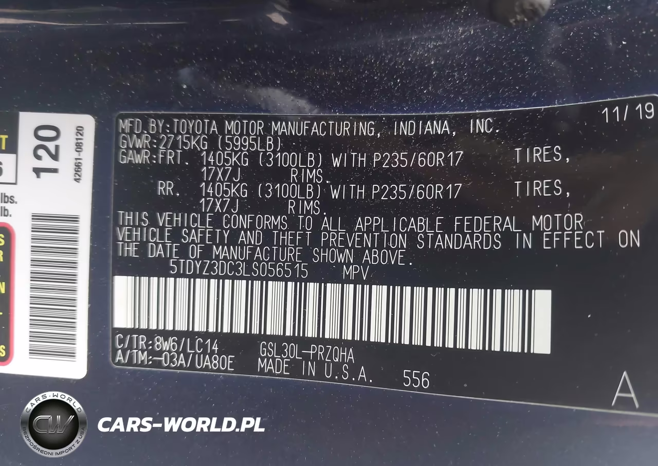 2020 Toyota Sienna Xle VIN:5TDYZ3DC3LS056515 - 9