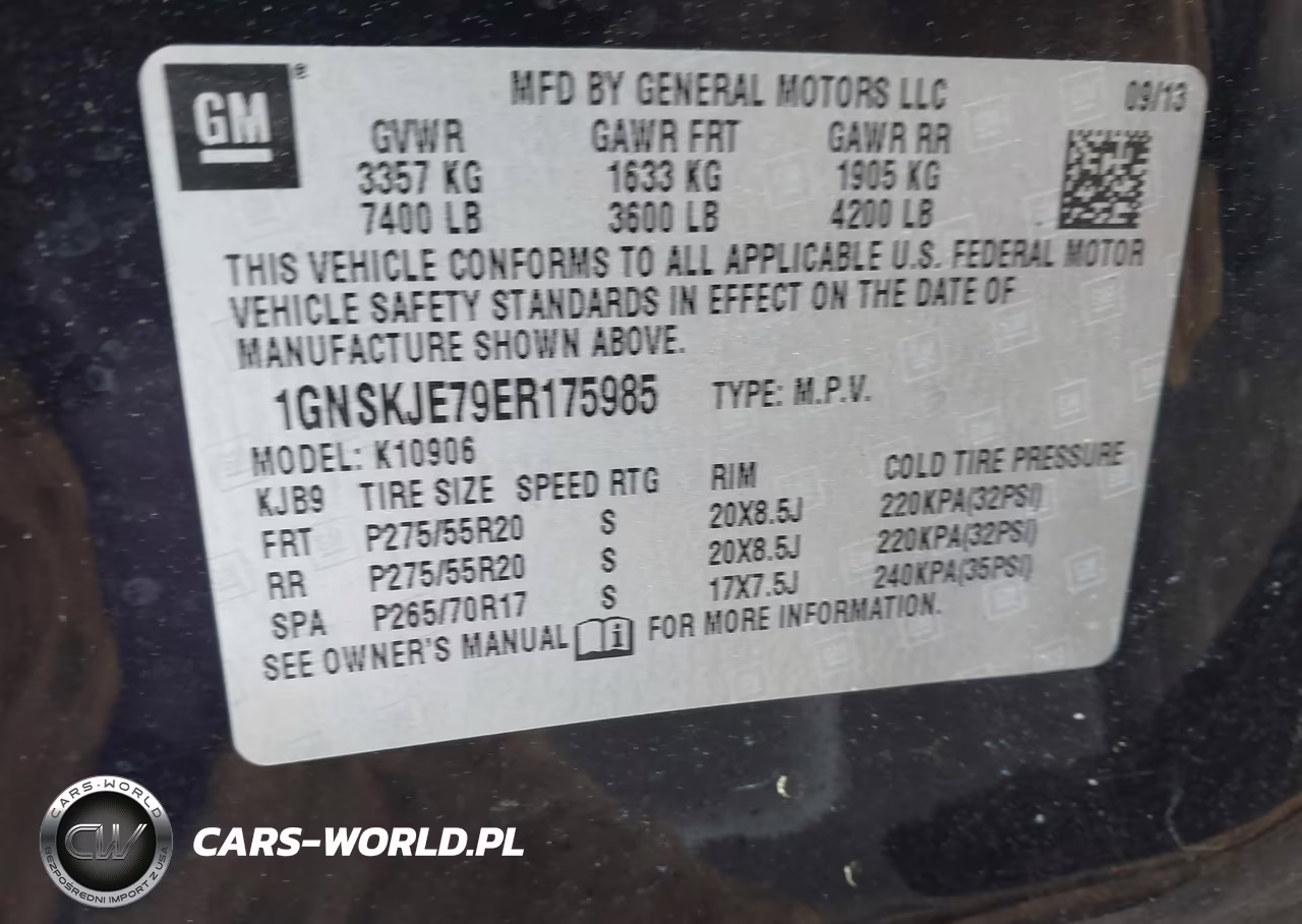 2014 Chevrolet Suburban Lt VIN:1GNSKJE79ER175985 - 9