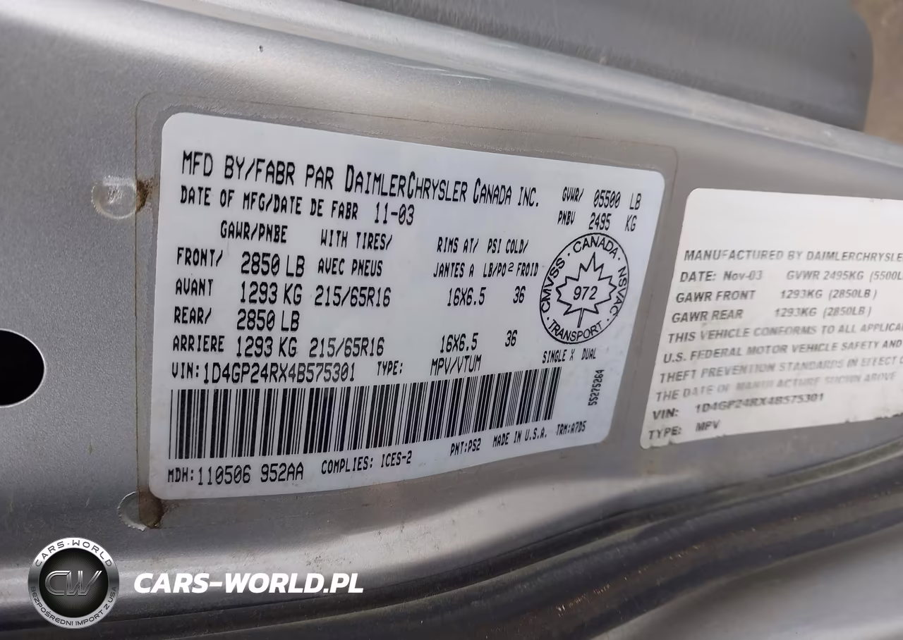 2004 Dodge Grand Caravan VIN:1D4GP24RX4B575301 - 9