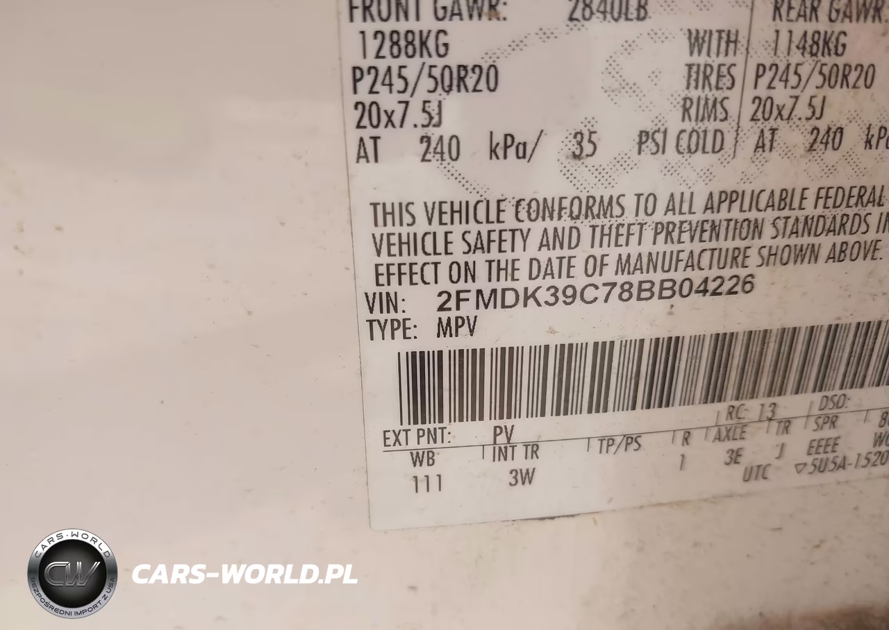2008 Ford Edge Limited VIN:2FMDK39C78BB04226 - 9