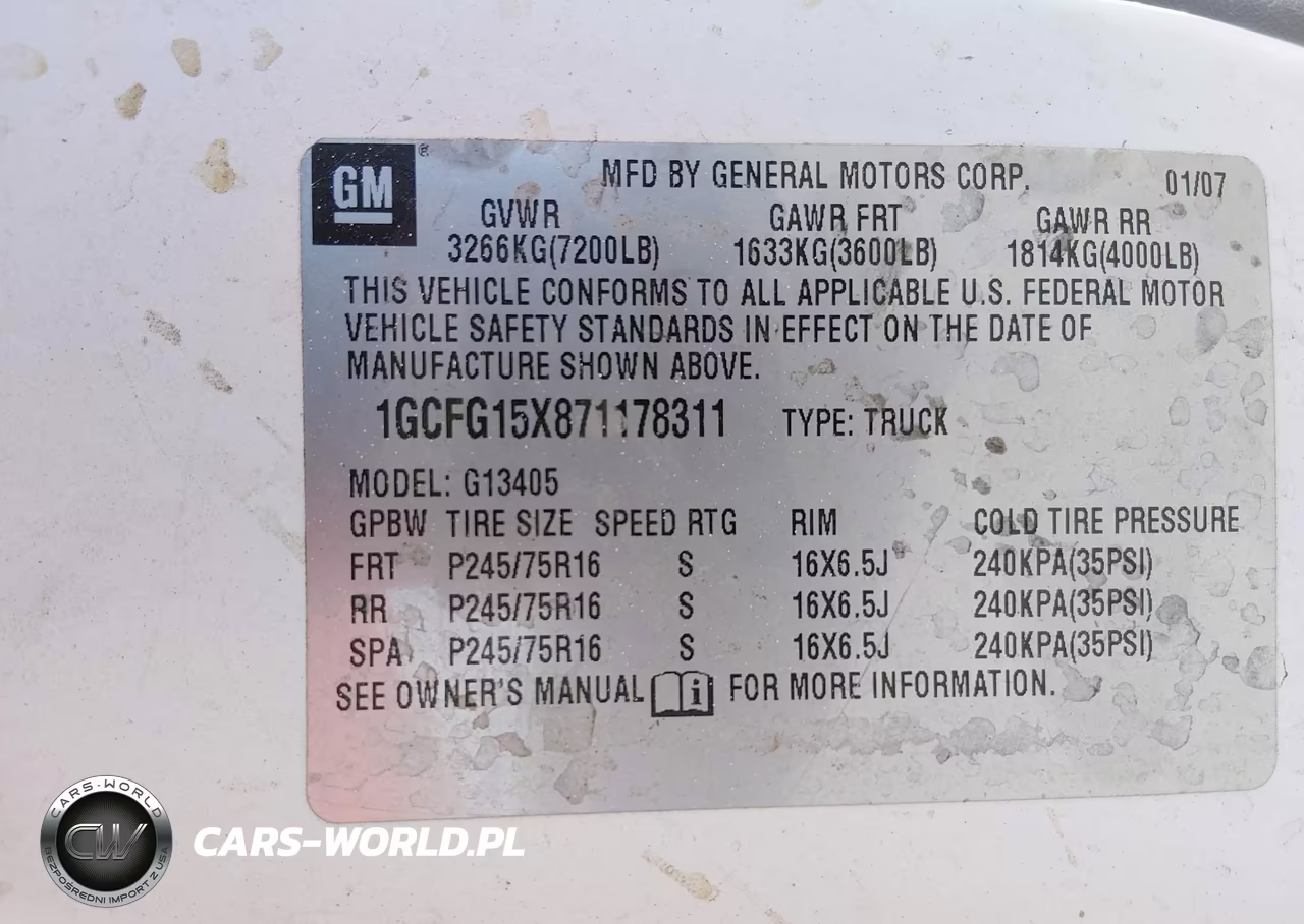 2007 Chevrolet Express Work Van VIN:1GCFG15X871178311 - 9