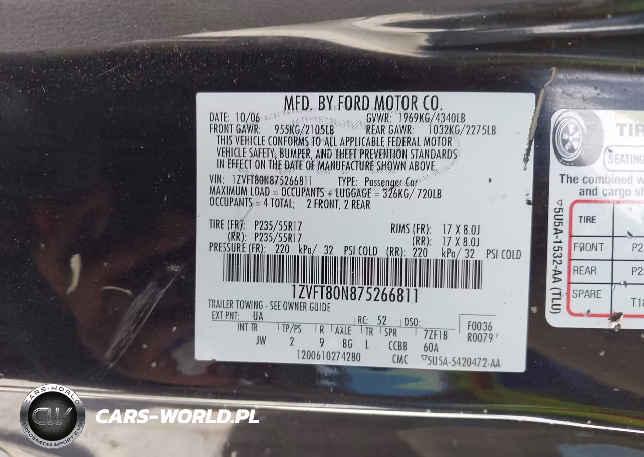 2007 Ford Mustang V6 Deluxe-V6 Premium VIN:1ZVFT80N875266811 - 9