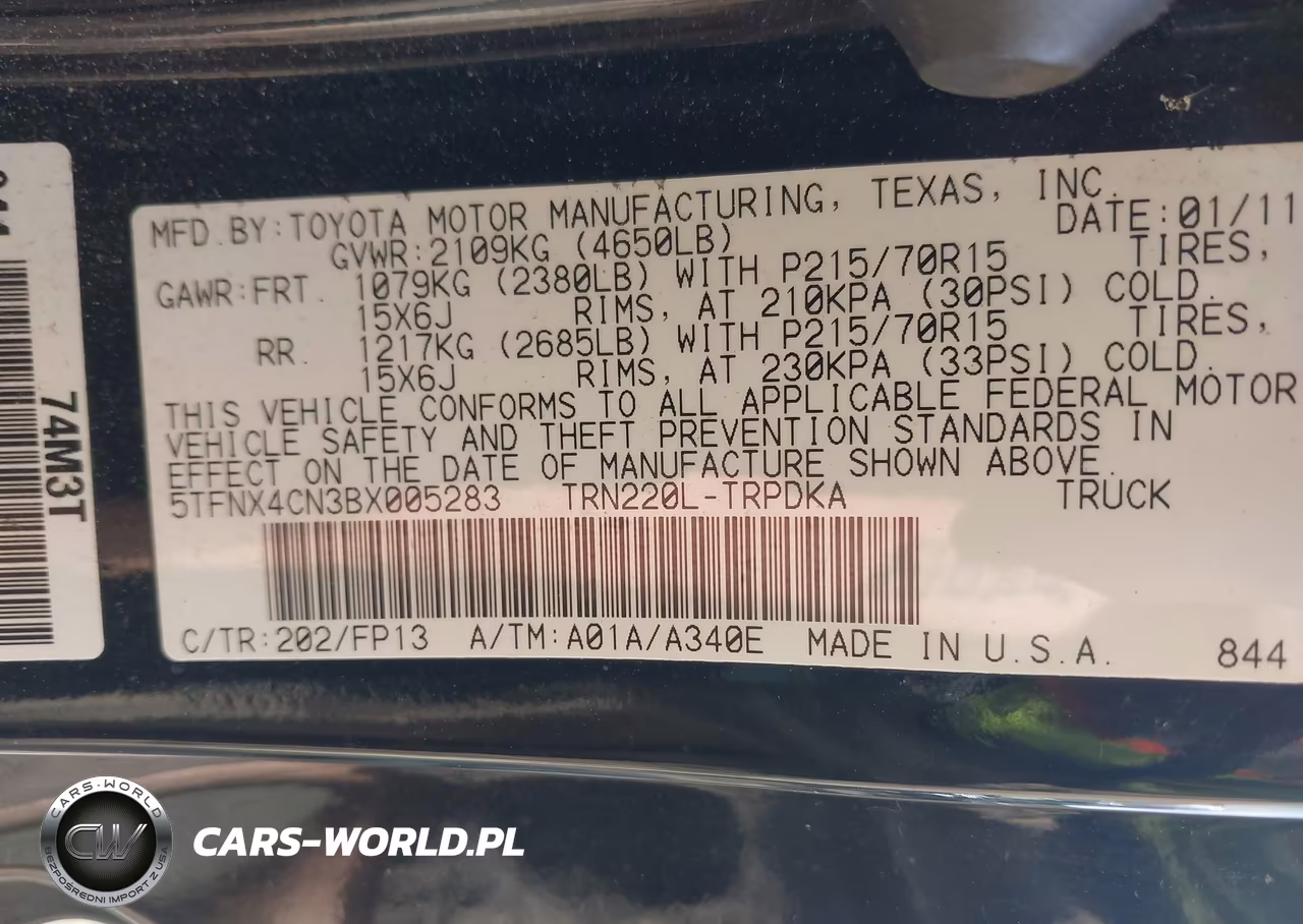 2011 Toyota Tacoma VIN:5TFNX4CN3BX005283 - 9