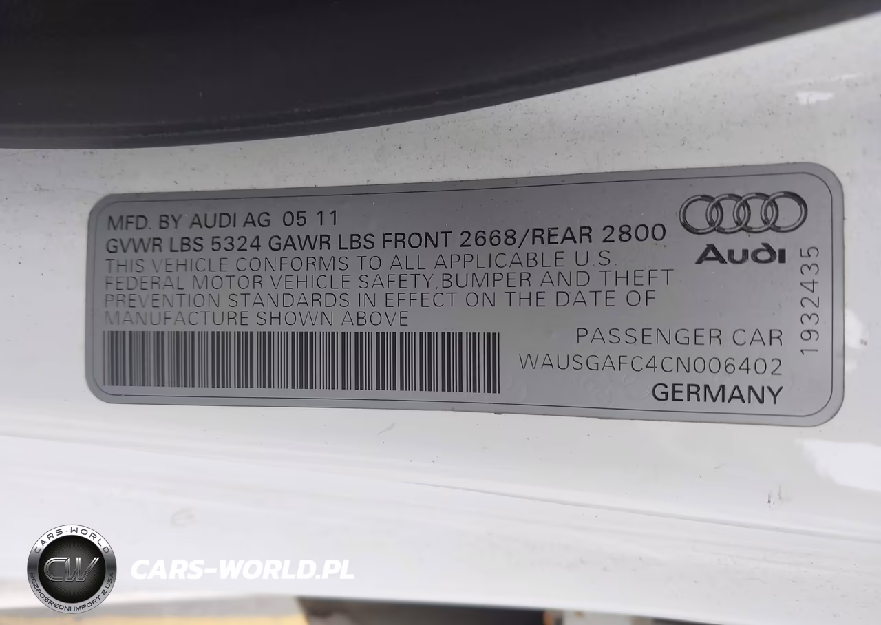 2012 Audi A7 3.0 Prestige VIN:WAUSGAFC4CN006402 - 9