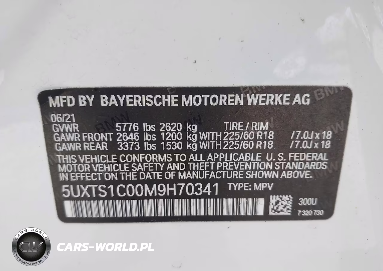2021 BMW X3 Phev xDrive30E VIN:5UXTS1C00M9H70341 - 9