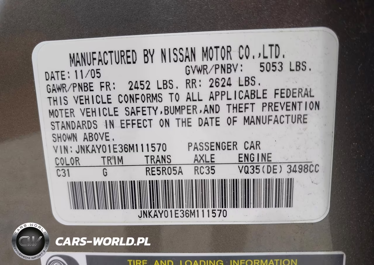 2006 Infiniti M35 VIN:JNKAY01E36M111570 - 9