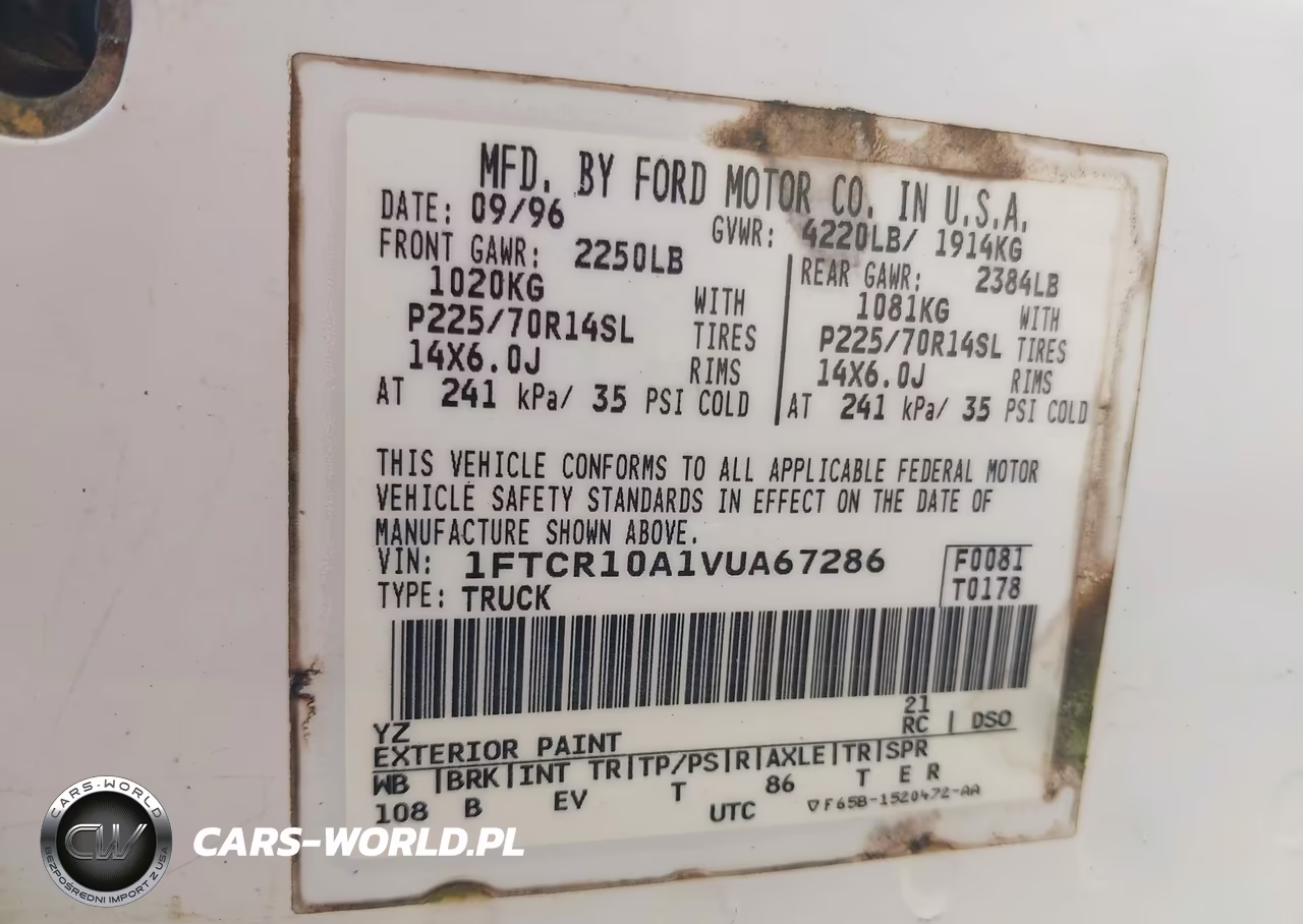 1997 Ford Ranger Splash-Xlt VIN:1FTCR10A1VUA67286 - 9