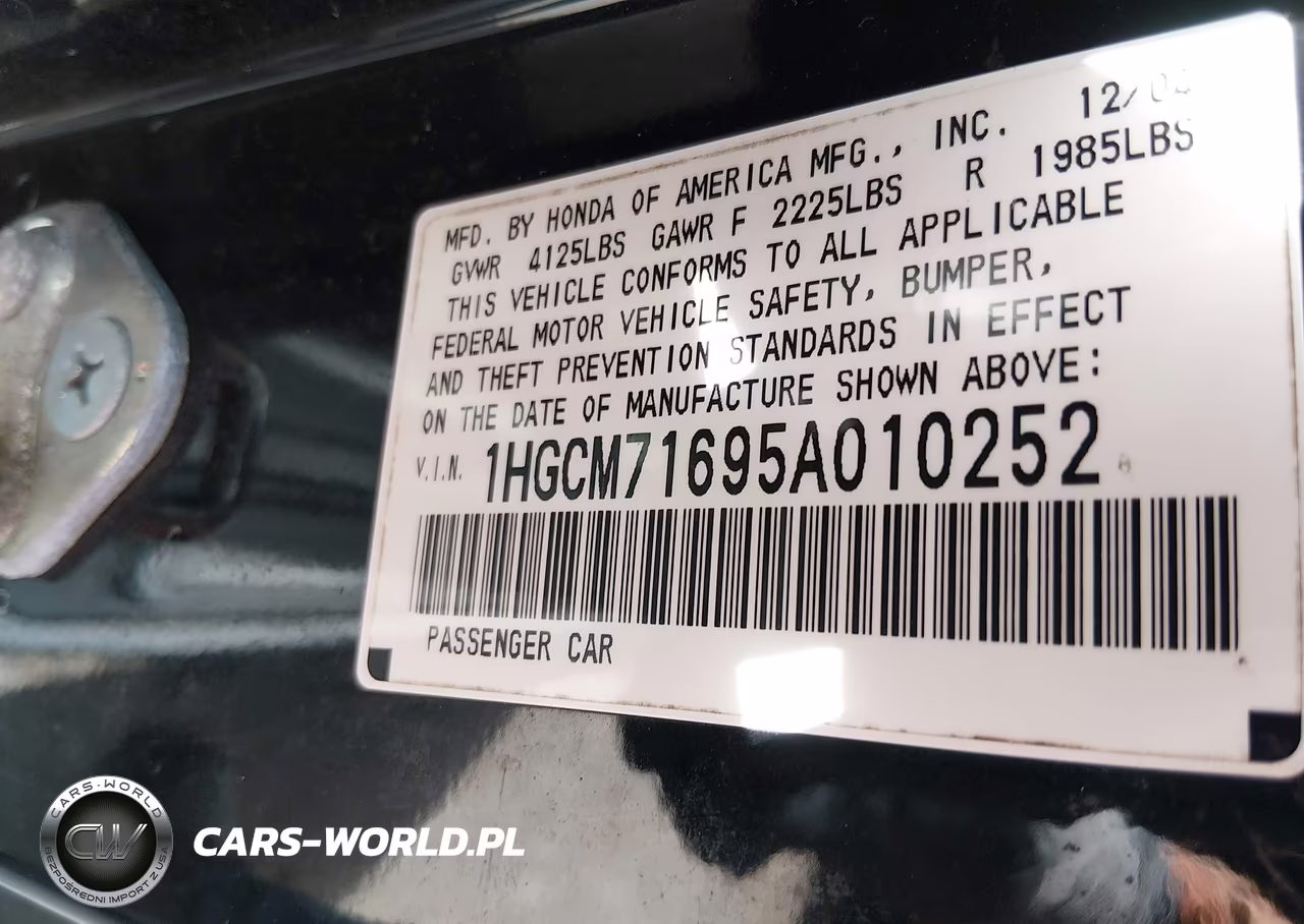 2005 Honda Accord 2.4 Ex VIN:1HGCM71695A010252 - 9