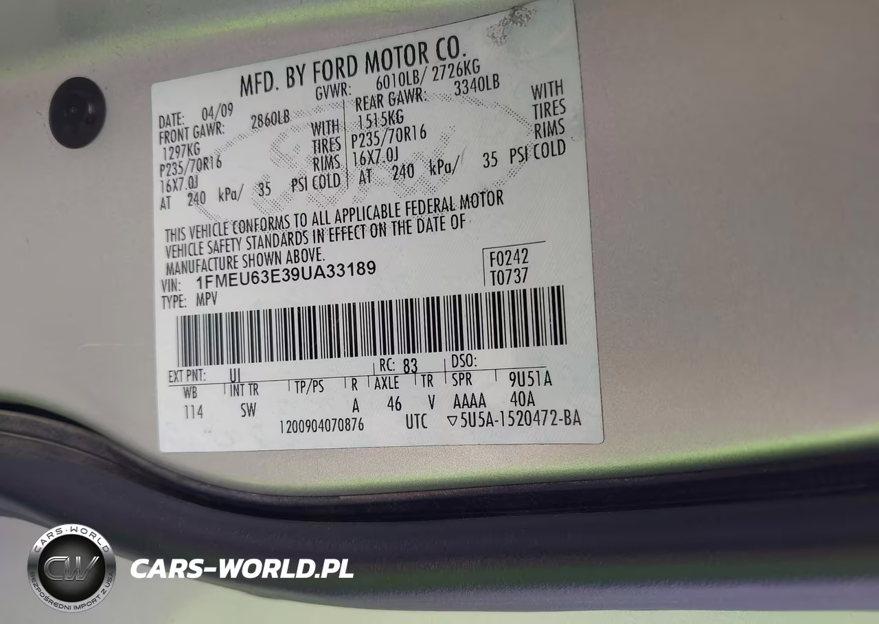 2009 Ford Explorer Xlt VIN:1FMEU63E39UA33189 - 9