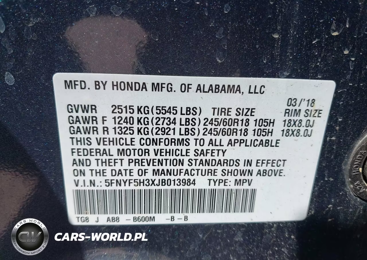 2018 Honda Pilot Ex VIN:5FNYF5H3XJB013984 - 9