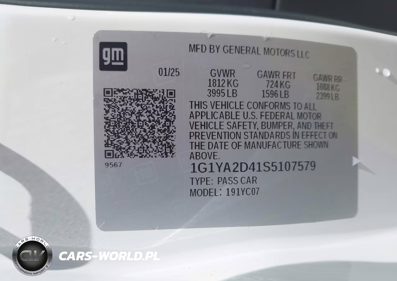 2025 Chevrolet Corvette Stingray Rwd 1Lt VIN:1G1YA2D41S5107579 - 9