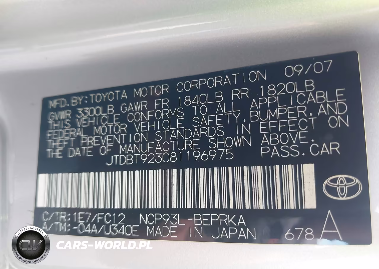 2008 Toyota Yaris VIN:JTDBT923081196975 - 9