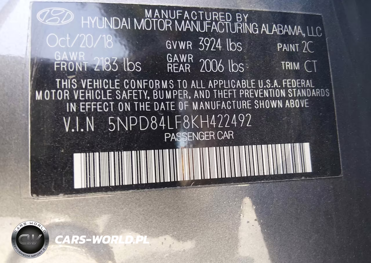 2019 Hyundai Elantra Sel VIN:5NPD84LF8KH422492 - 9