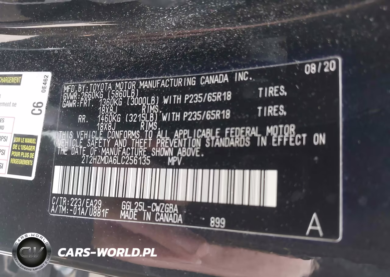 2020 Lexus Rx 350 VIN:2T2HZMDA6LC256135 - 9