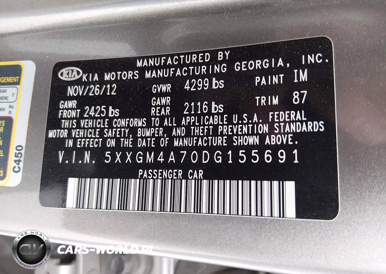 2013 Kia Optima Lx VIN:5XXGM4A70DG155691 - 9