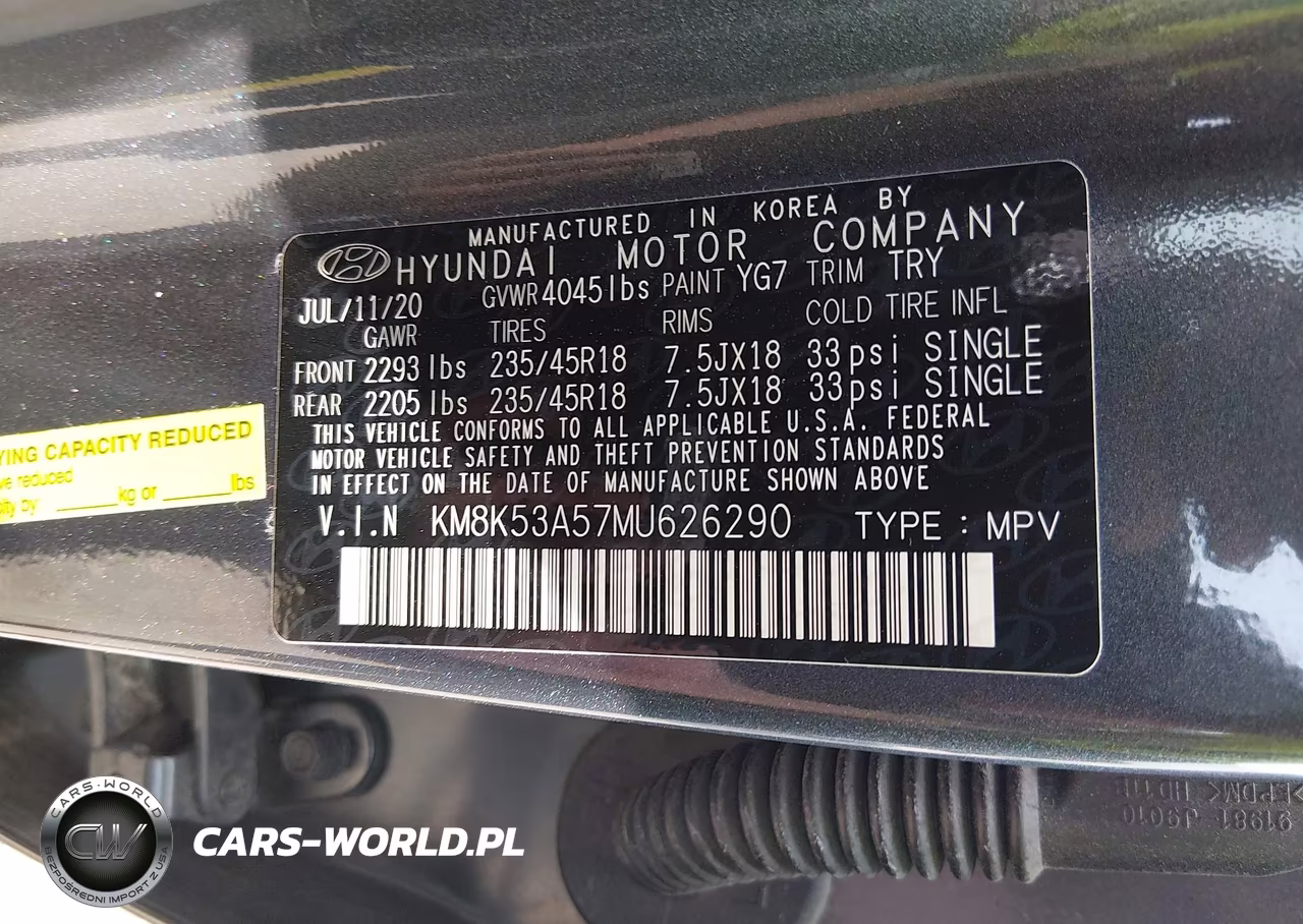 2021 Hyundai Kona Ultimate VIN:KM8K53A57MU626290 - 9