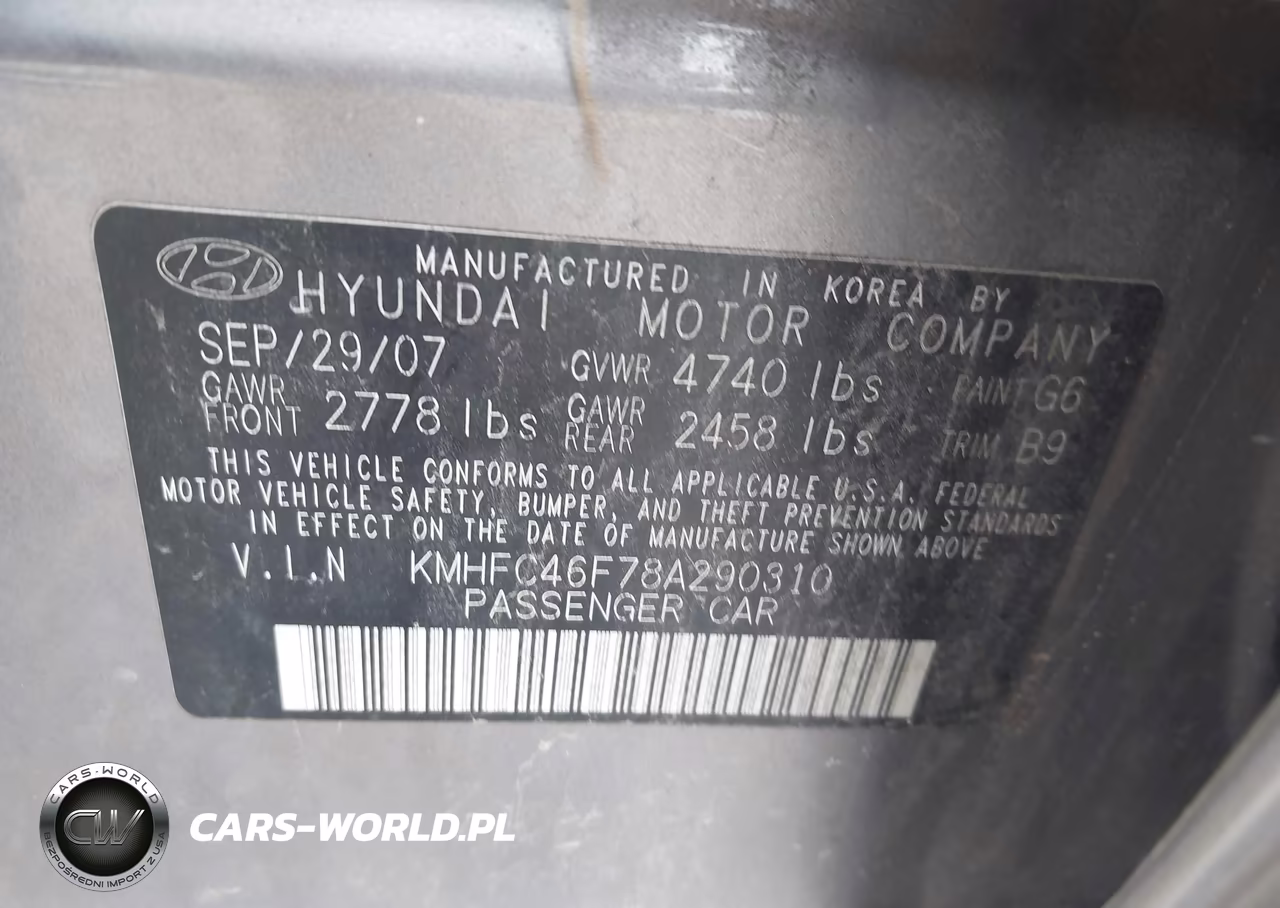 2008 Hyundai Azera Limited VIN:KMHFC46F78A290310 - 9