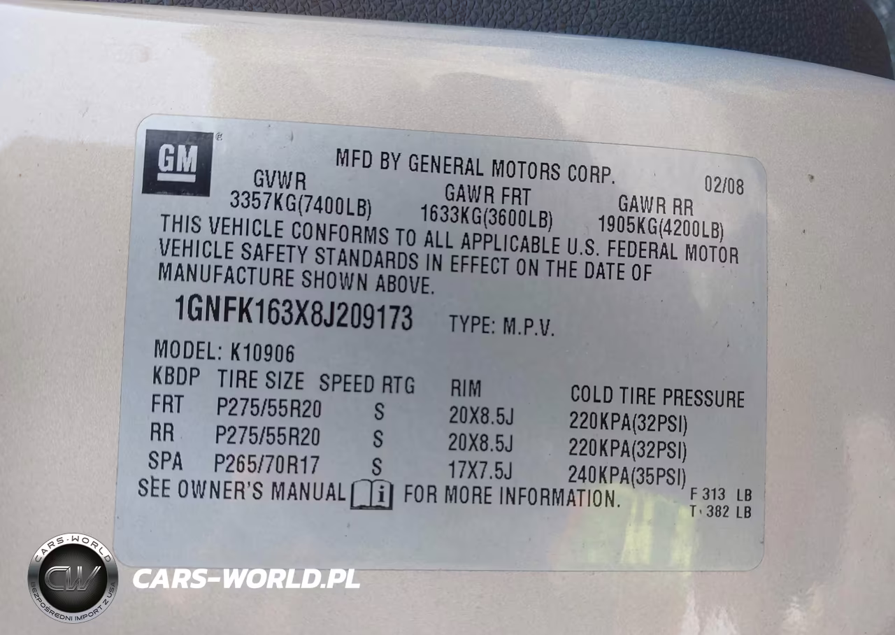 2008 Chevrolet Suburban 1500 Ltz VIN:1GNFK163X8J209173 - 9