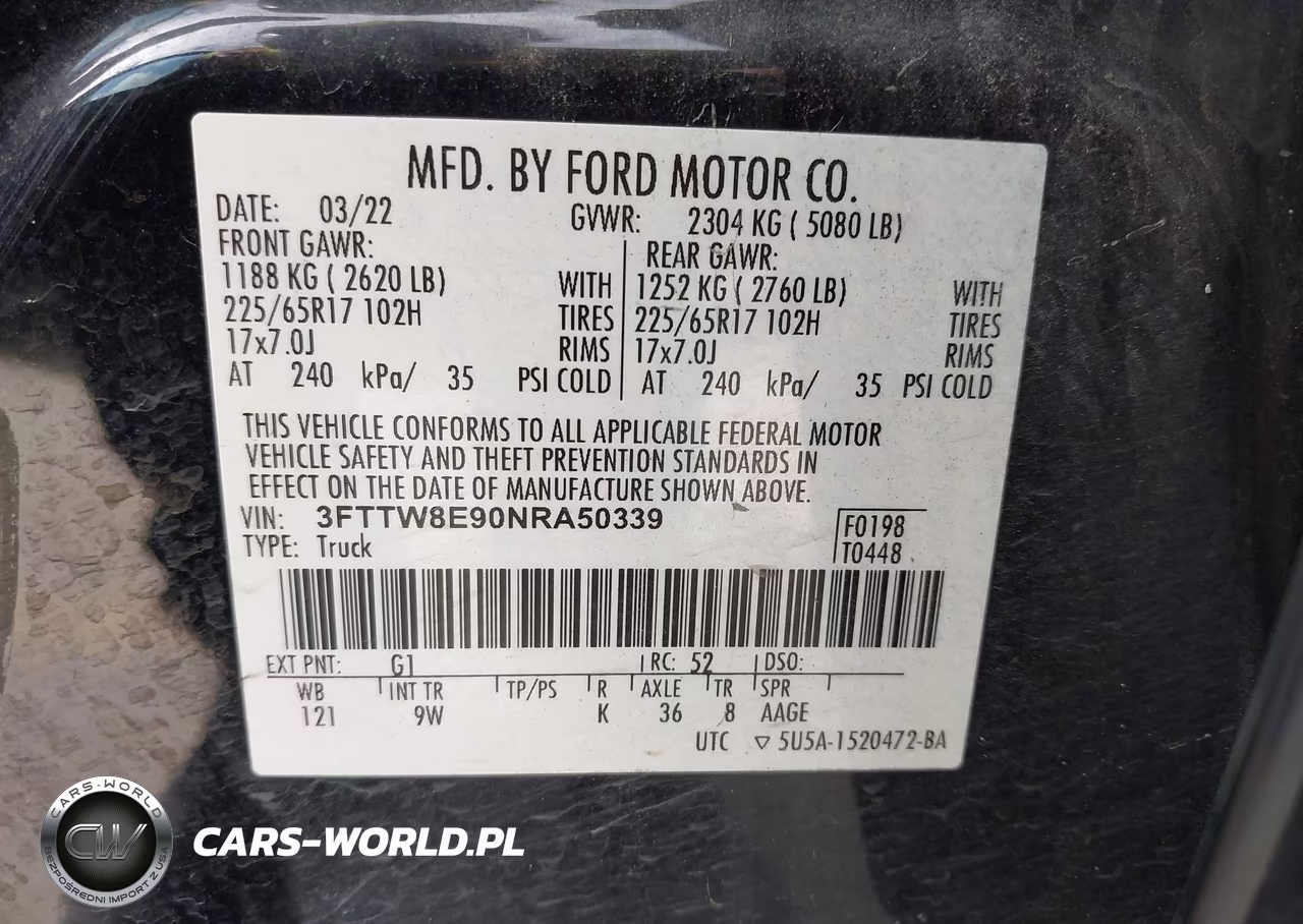 2022 Ford Maverick Xl VIN:3FTTW8E90NRA50339 - 9