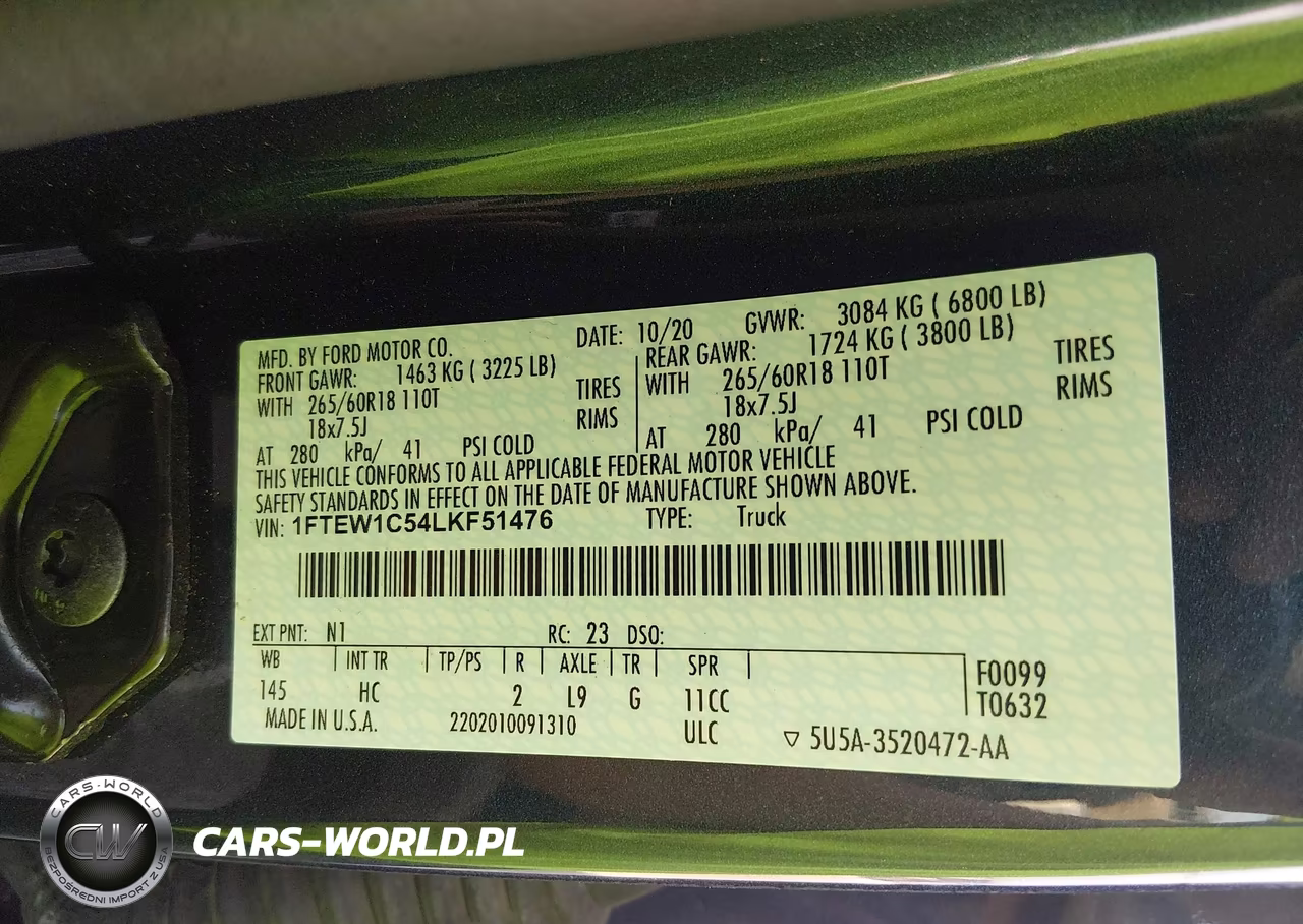2020 Ford F-150 Lariat VIN:1FTEW1C54LKF51476 - 9